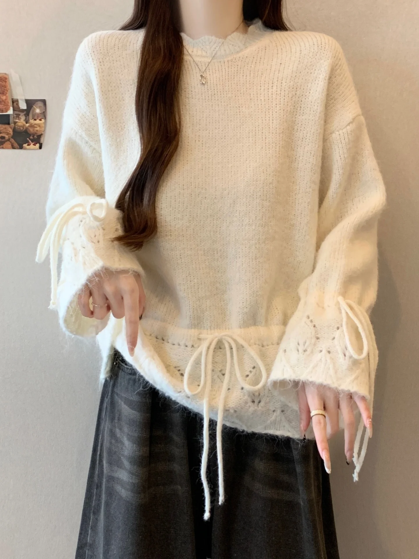 Women's Long Sleeve Knitted Base Shirt Sweater Slimming Waist Belted Spring Autumn plus Size Conceals Belly Top Commute Style
Women's Long Sleeve Knitted Base Shirt Sweater Slimming Waist Belted Spring Autumn plus Size Conceals Belly Top Commute Style