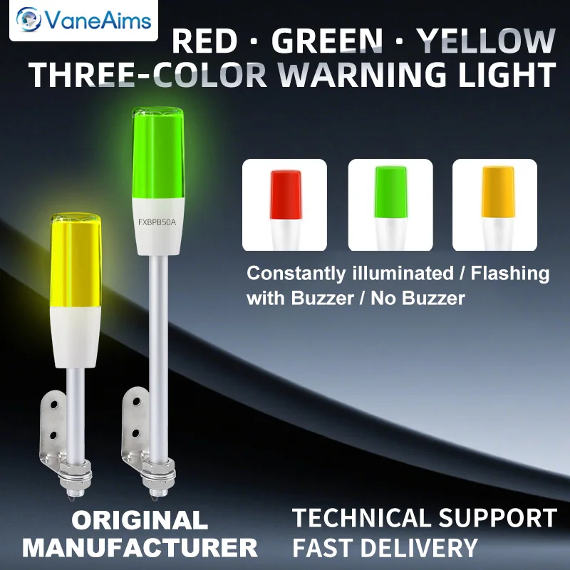 LED Single Layer 3-Color Alarm Lamp with Buzzer L Bracket Side-Mount 12V 24V Red Yellow Green Industrial Signal Warning Light
LED Single Layer 3-Color Alarm Lamp with Buzzer L Bracket Side-Mount 12V 24V Red Yellow Green Industrial Signal Warning Light