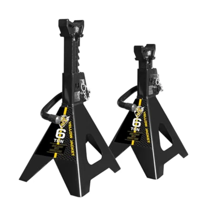 Jack Stands 6 Ton for Car SUVs Lifting, Heavy Duty Steel, Black, Double Locking Safety Mechanism
Jack Stands 6 Ton for Car SUVs Lifting, Heavy Duty Steel, Black, Double Locking Safety Mechanism