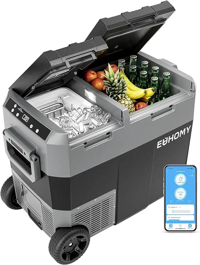 12 Volt холодильник с льдогенератором-48Qt(45L), электрический охладитель, используемый аккумулятор с двойной зоной, управление через приложение, автомобильный холодильник-4 ℉ ~ 68 ℉ C
12 Volt холодильник с льдогенератором-48Qt(45L), электрический охладитель, используемый аккумулятор с двойной зоной, управление через приложение, автомобильный холодильник-4 ℉ ~ 68 ℉ C