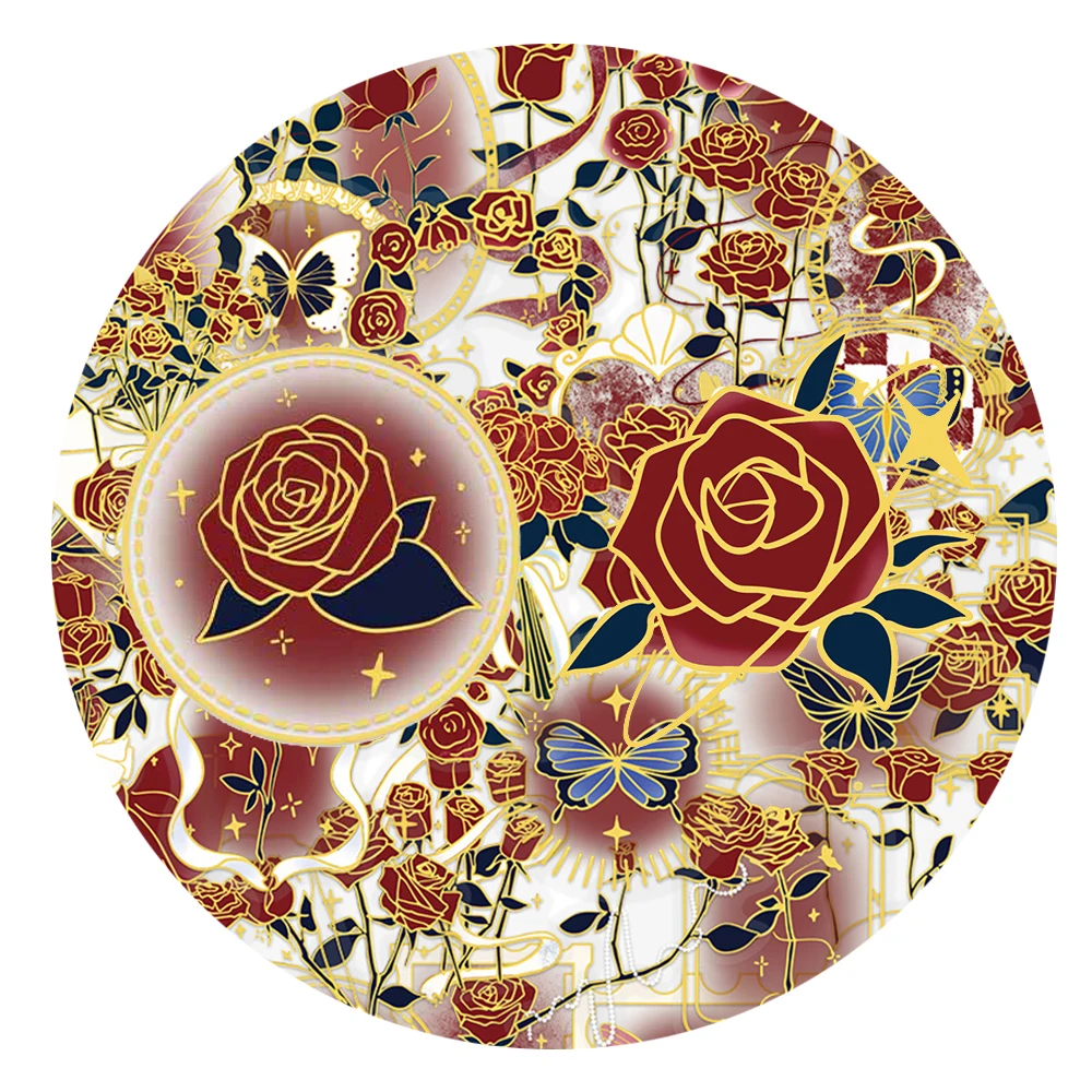 10/30/50pcs Cartoon Dark Red Rose Stickers Vintage Aesthetic Gilding Sticker Scrapbook Luggage Phone Transparent Decals Packing
10/30/50pcs Cartoon Dark Red Rose Stickers Vintage Aesthetic Gilding Sticker Scrapbook Luggage Phone Transparent Decals Packing