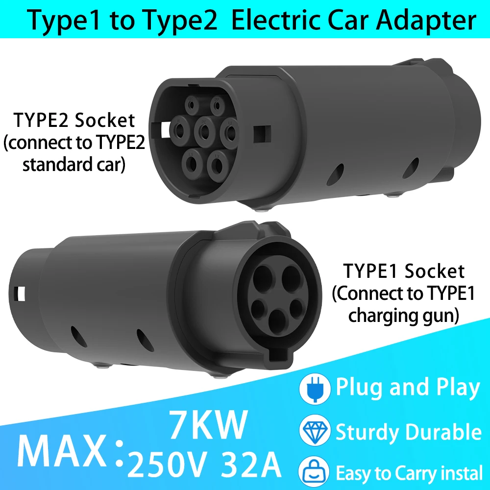 Адаптер для зарядки электромобилей Type1–Type2 32A 7kw 250V SAE J1772 Аксессуары для автомобильных адаптеров Разъем для зарядного устройства переменного тока j1772 в преобразователь Type 2
Адаптер для зарядки электромобилей Type1–Type2 32A 7kw 250V SAE J1772 Аксессуары для автомобильных адаптеров Разъем для зарядного устройства переменного тока j1772 в преобразователь Type 2