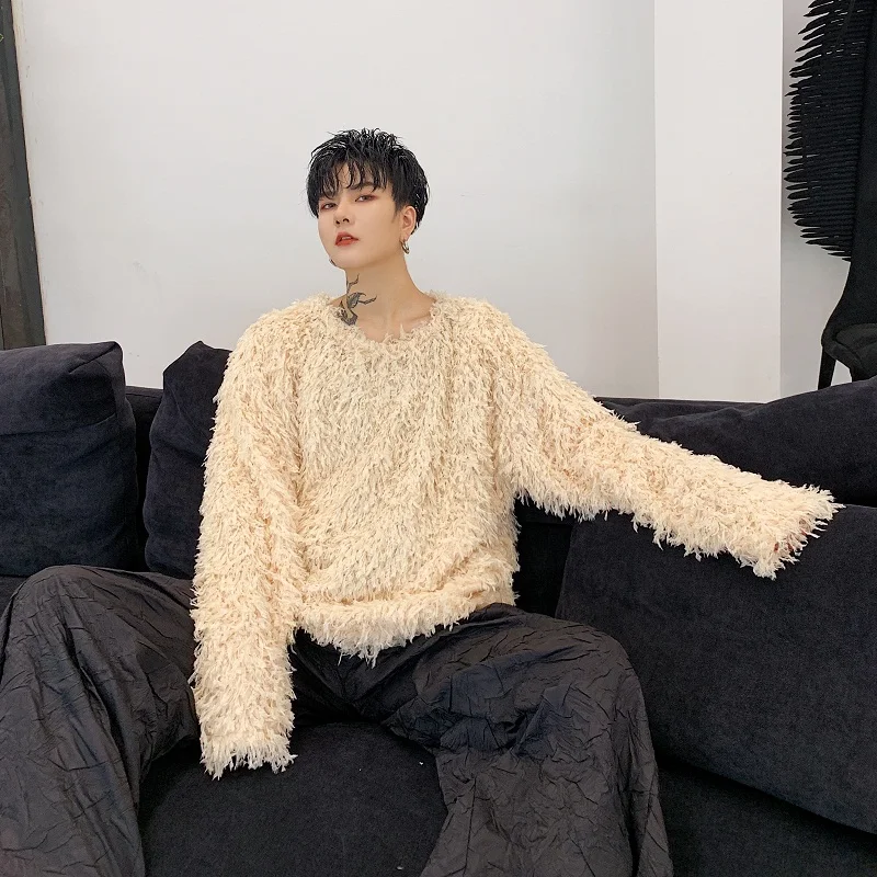 Мужской вязаный свитер из искусственного меха норки с длинным ворсом, пушистая верхняя одежда, осенне-зимний, свободный, мягкий, повседневный, вязаный, в корейском уличном стиле
Мужской вязаный свитер из искусственного меха норки с длинным ворсом, пушистая верхняя одежда, осенне-зимний, свободный, мягкий, повседневный, вязаный, в корейском уличном стиле