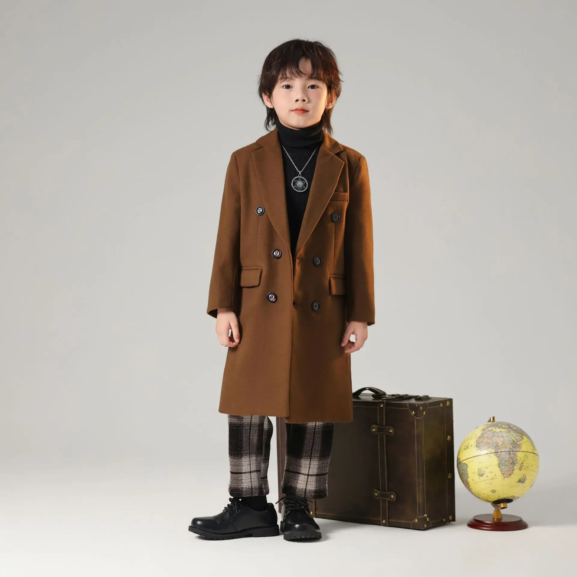 Kids Formal Windproof Outdoor Long Jacket Boys Girls Christmas Red Winter Warm Wool Coat Children Photography Woolen Coat 3-15Y
Kids Formal Windproof Outdoor Long Jacket Boys Girls Christmas Red Winter Warm Wool Coat Children Photography Woolen Coat 3-15Y