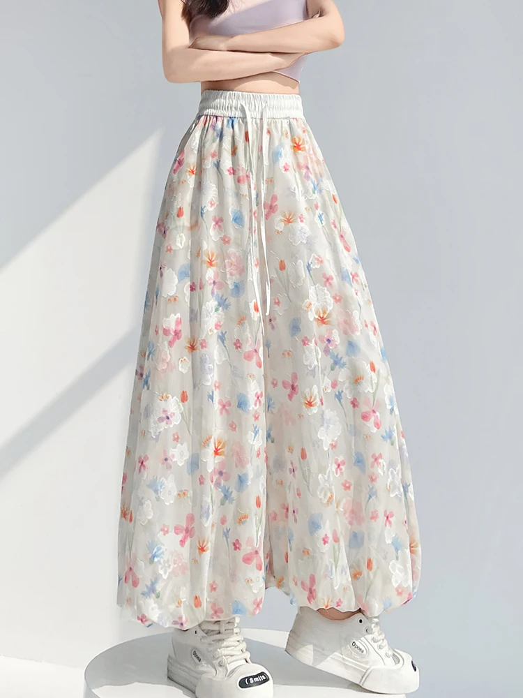 Korean Fashion Elastic Waist Pants Women 2025 New Lantern Pants Female Loose Casual Wide Leg Pocket Pants Floral White Pants
Korean Fashion Elastic Waist Pants Women 2025 New Lantern Pants Female Loose Casual Wide Leg Pocket Pants Floral White Pants