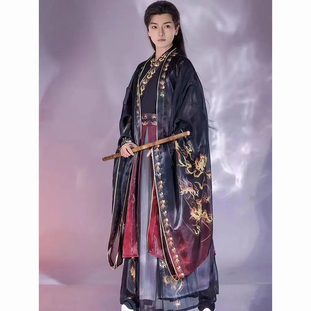 Hanfu men's embroidery cross-collar full set of big sleeves Chinese traditional costume adult performance photography clothing
Hanfu men's embroidery cross-collar full set of big sleeves Chinese traditional costume adult performance photography clothing