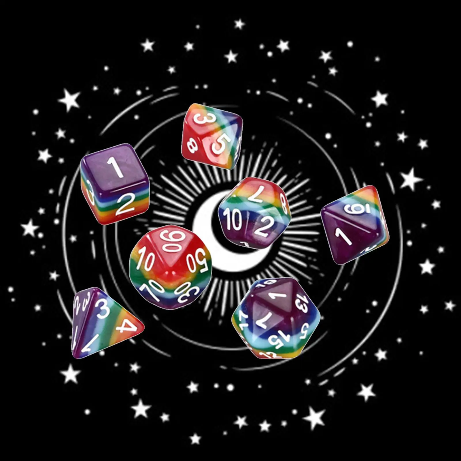 7 шт., D8 D10 D% D12 D20, блестящие игровые аксессуары радужных цветов, цвета для настольных игр DNDGames
7 шт., D8 D10 D% D12 D20, блестящие игровые аксессуары радужных цветов, цвета для настольных игр DNDGames