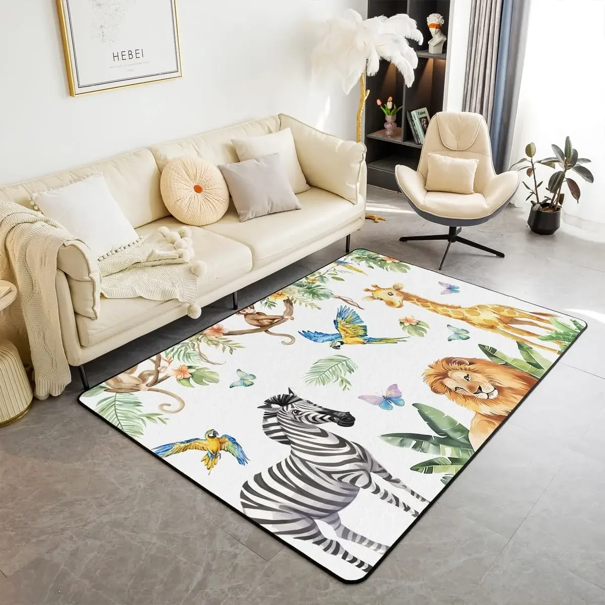 VIKAMA Jungle Animals Flannel Carpet Children's Bedroom Living Room Playing Room Floor Mat Zoo Theme Large Rugs Home Decoration
VIKAMA Jungle Animals Flannel Carpet Children's Bedroom Living Room Playing Room Floor Mat Zoo Theme Large Rugs Home Decoration