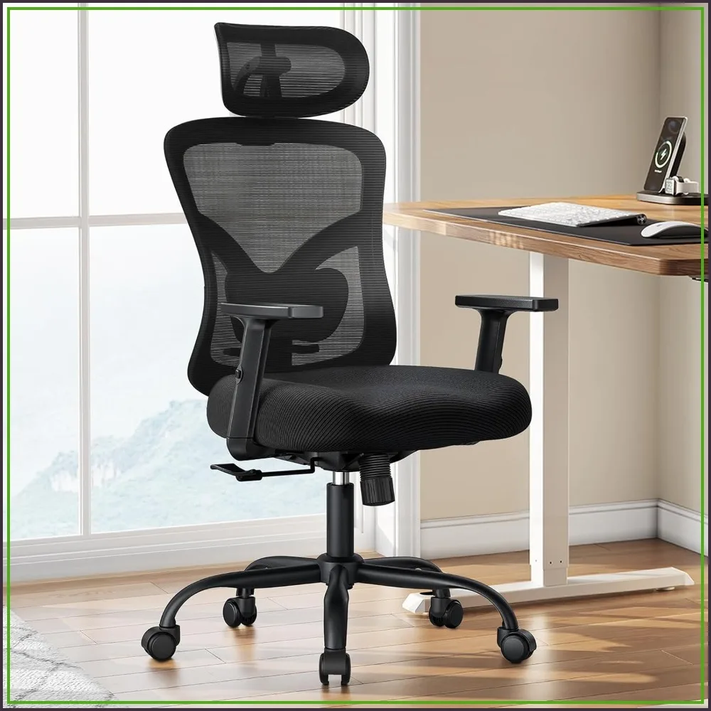 Ergonomic Office Chair with Lumbar Support, 2D Headrest, Adjustable Armrests, Contoured Seat Cushion, Wheels for Home and Office
Ergonomic Office Chair with Lumbar Support, 2D Headrest, Adjustable Armrests, Contoured Seat Cushion, Wheels for Home and Office