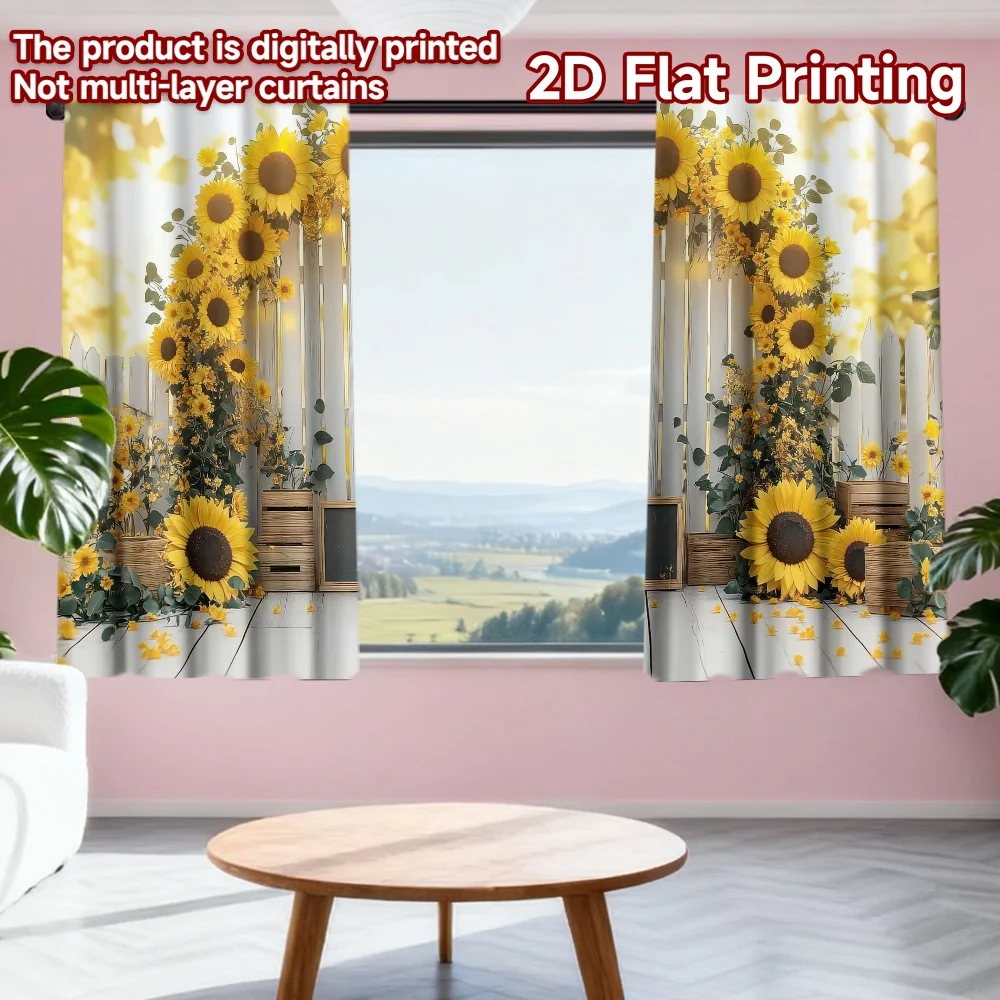2D flat printing 2pcs Curtains Sunflower Garden Arch Digital Printed Polyester Drapes Family Party Decoration for Parties and
2D flat printing 2pcs Curtains Sunflower Garden Arch Digital Printed Polyester Drapes Family Party Decoration for Parties and
