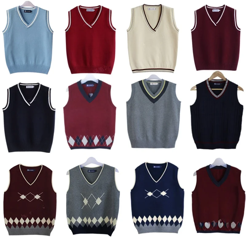 British College Style Overhead Sweater Vest Couple's Knittedwear Cotton V-neck Regular Sleeveless School Uniform for Junior H...
British College Style Overhead Sweater Vest Couple's Knittedwear Cotton V-neck Regular Sleeveless School Uniform for Junior H...