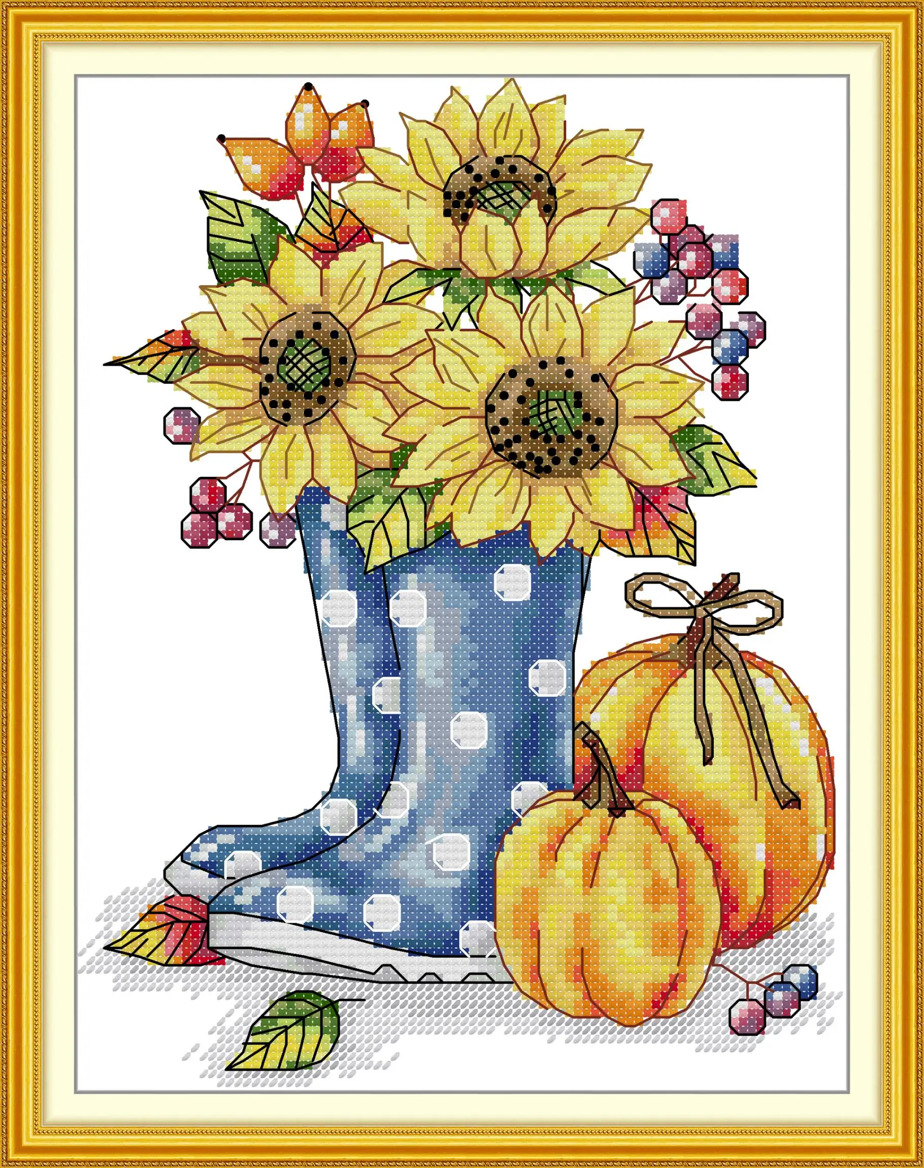 Maydear Cross Stitch Kit, 11CT/14CT/16CT/9CT Aida Fabric,DMC Threads Sewing Pattern Embroidery Set-Sunflower and Pumpkin
Maydear Cross Stitch Kit, 11CT/14CT/16CT/9CT Aida Fabric,DMC Threads Sewing Pattern Embroidery Set-Sunflower and Pumpkin