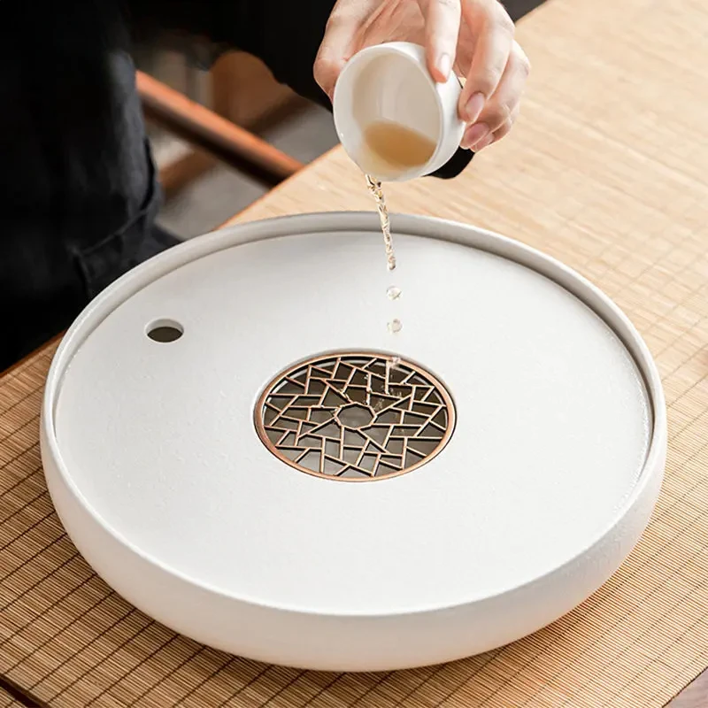 Chinese Ceramic Tea Tray Household Round Water Storage Type High Grade Set Living Room Trays Decorative
Chinese Ceramic Tea Tray Household Round Water Storage Type High Grade Set Living Room Trays Decorative