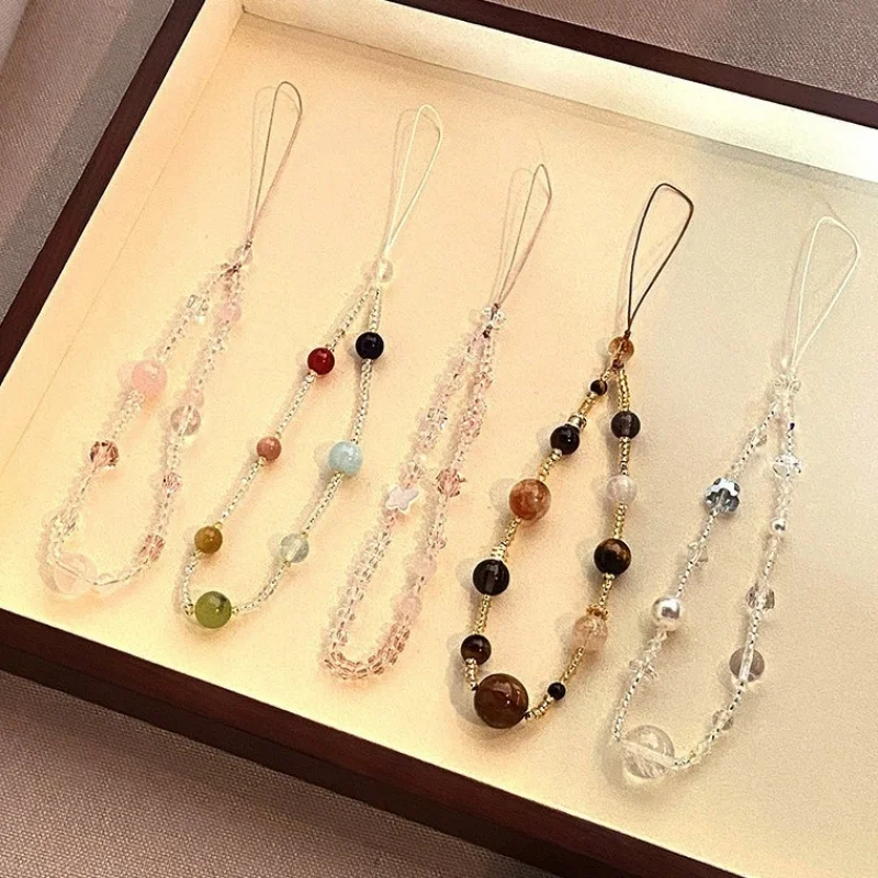New handmade sweet and natural crystal phone chain, delicate keychain, bag beaded pendant, high-appearance phone wrist strap
New handmade sweet and natural crystal phone chain, delicate keychain, bag beaded pendant, high-appearance phone wrist strap