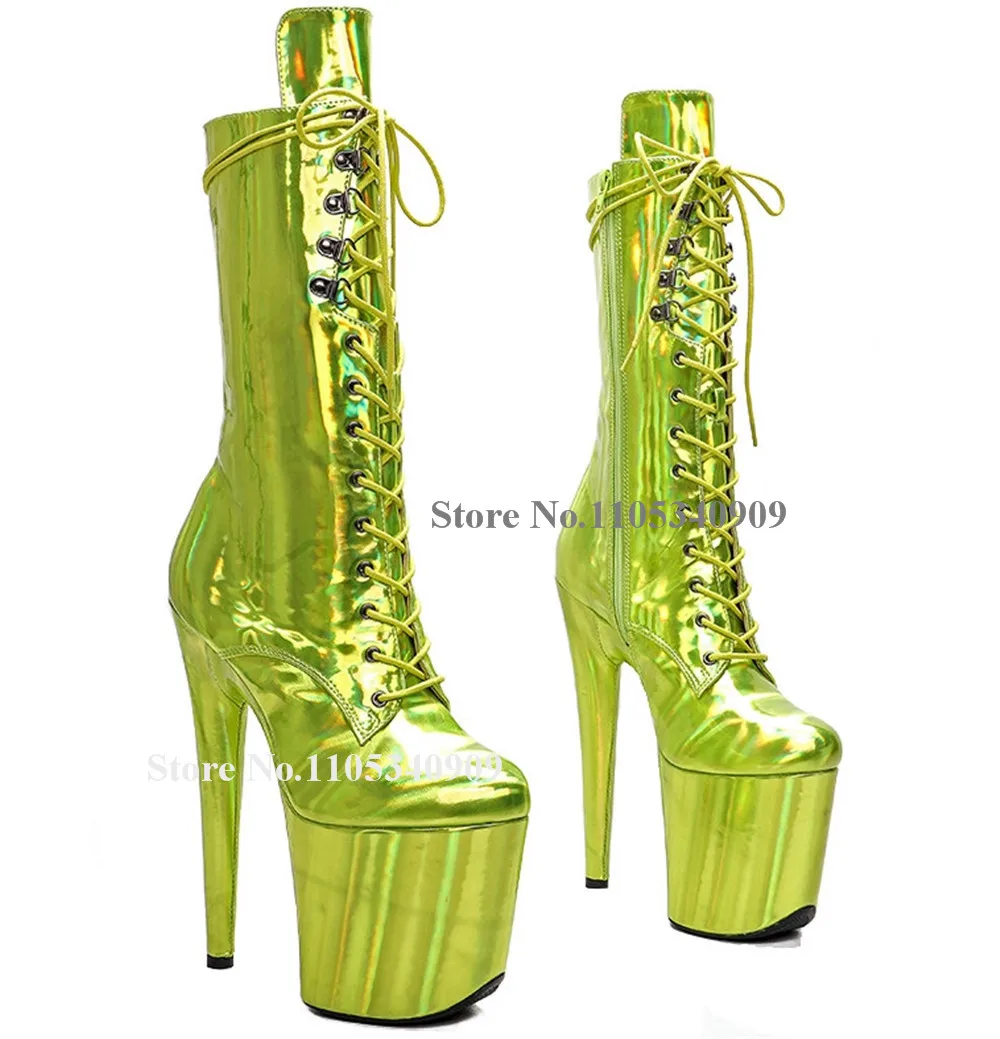 Bondarenko Metallic Green Wine Red Pink Patent Leather Thin Heel Short Boots Round Toe Lace-up Platform 20cm Stiletto Dance Shoe
Bondarenko Metallic Green Wine Red Pink Patent Leather Thin Heel Short Boots Round Toe Lace-up Platform 20cm Stiletto Dance Shoe