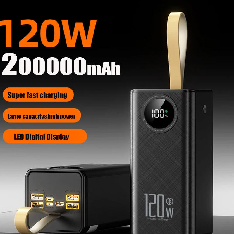 2000000mAh Thicken Power Bank 120W Big Capacity Fast Charging External Battery LED Light Power Bank for Xiaomi iPhone Huawei
2000000mAh Thicken Power Bank 120W Big Capacity Fast Charging External Battery LED Light Power Bank for Xiaomi iPhone Huawei