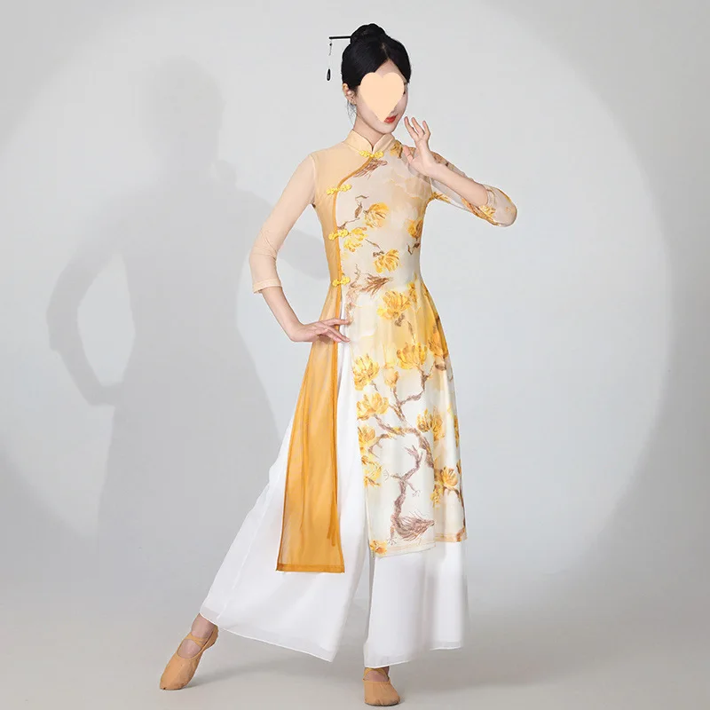 Retro Classical Dance Costume Traditional Floral Print Mesh Cheongsam Skirt Pants Suit Cosplay Stage Dance Performance Costume
Retro Classical Dance Costume Traditional Floral Print Mesh Cheongsam Skirt Pants Suit Cosplay Stage Dance Performance Costume