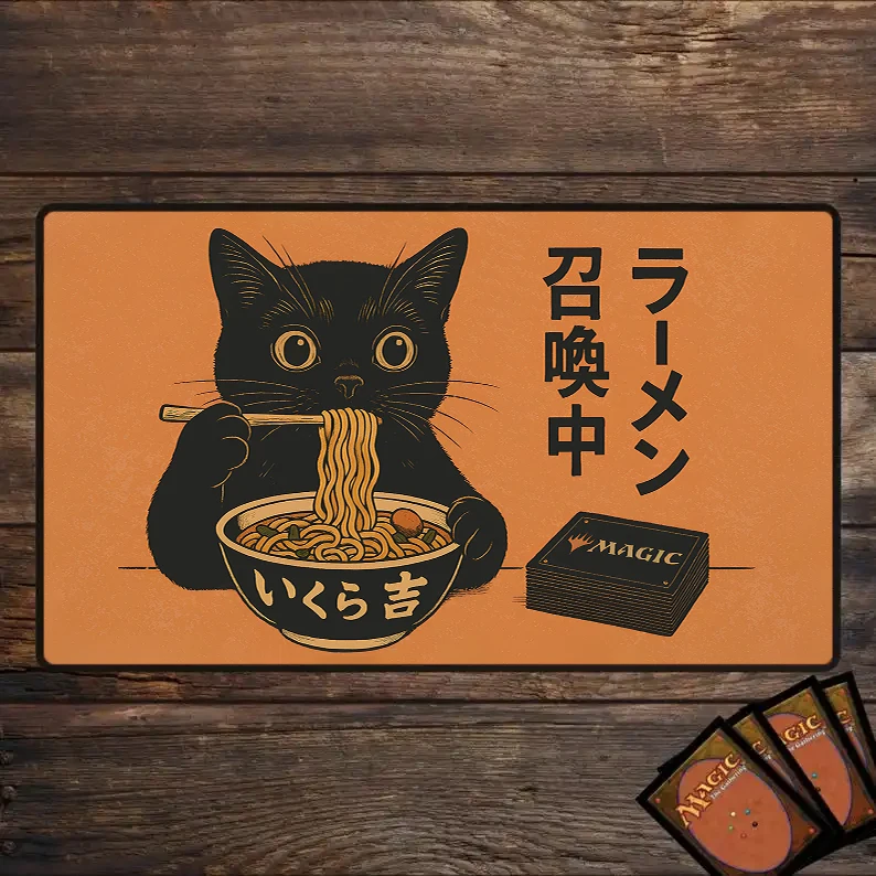 60x35cm cat eating Lamian Noodles design MTG TCG game pad with regional magic party game accessories
60x35cm cat eating Lamian Noodles design MTG TCG game pad with regional magic party game accessories