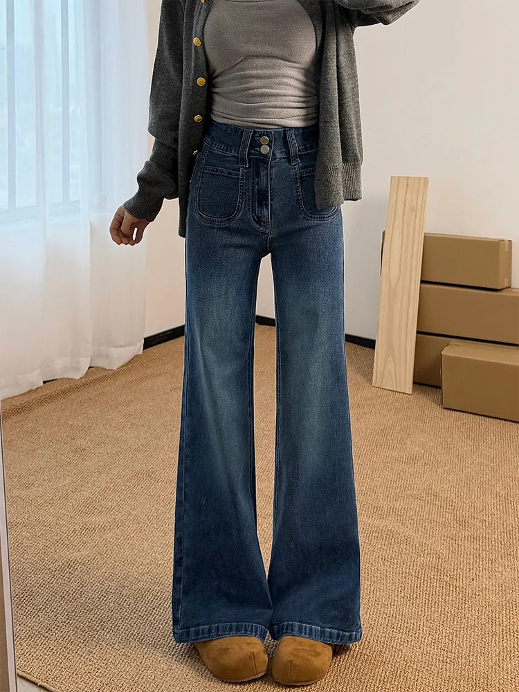 Свободные джинсы-колокольчики с высокой талией, женские осенне-зимние большие размеры, широкие брюки грушевого типа, повседневные удобные джинсовые брюки
Свободные джинсы-колокольчики с высокой талией, женские осенне-зимние большие размеры, широкие брюки грушевого типа, повседневные удобные джинсовые брюки