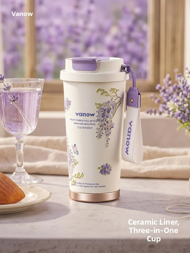 Vanow Lavender Ceramic Inner Lid Water Bottle Women's New 2026 Insulated Coffee Cup Portable Leakproof Plant Floral Pattern
Vanow Lavender Ceramic Inner Lid Water Bottle Women's New 2026 Insulated Coffee Cup Portable Leakproof Plant Floral Pattern