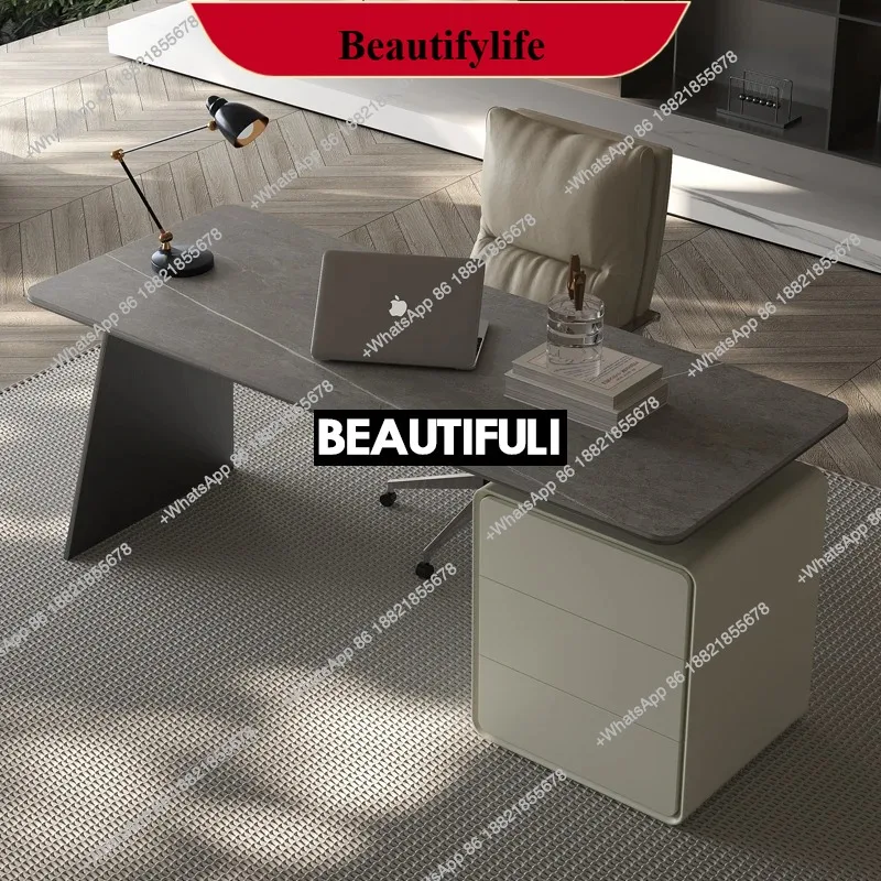 Q178 Italian minimalist rock slab desk modern home L-shaped computer bookcase integrated light luxury desk
Q178 Italian minimalist rock slab desk modern home L-shaped computer bookcase integrated light luxury desk