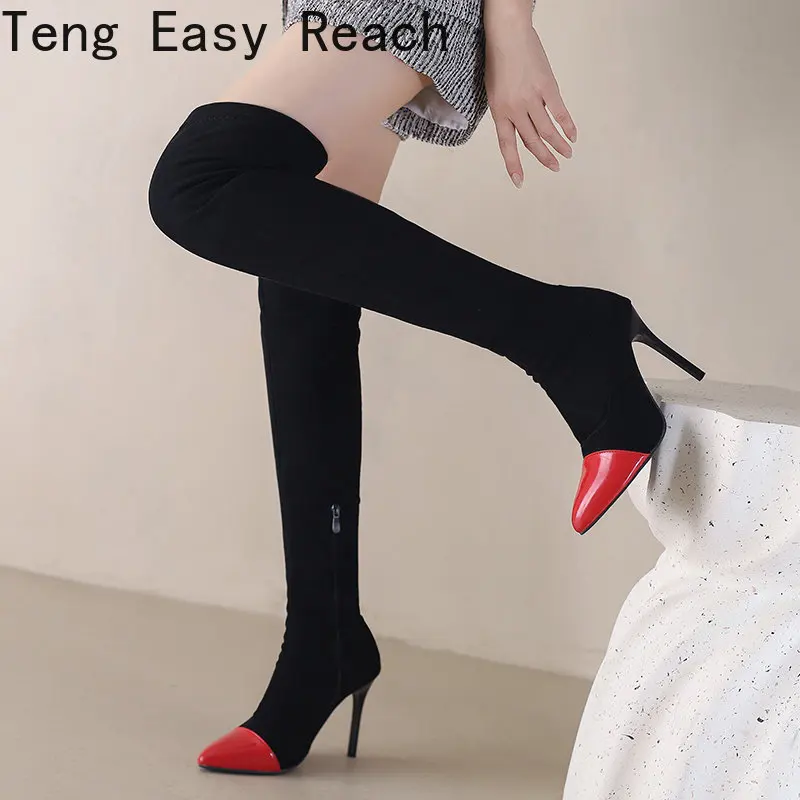 Faux Suede Stretch Thigh High Boots Sexy Elastic Slim Women's Over the Knee Boots Fashion High Heels green Red Fetish Long Shoes
Faux Suede Stretch Thigh High Boots Sexy Elastic Slim Women's Over the Knee Boots Fashion High Heels green Red Fetish Long Shoes