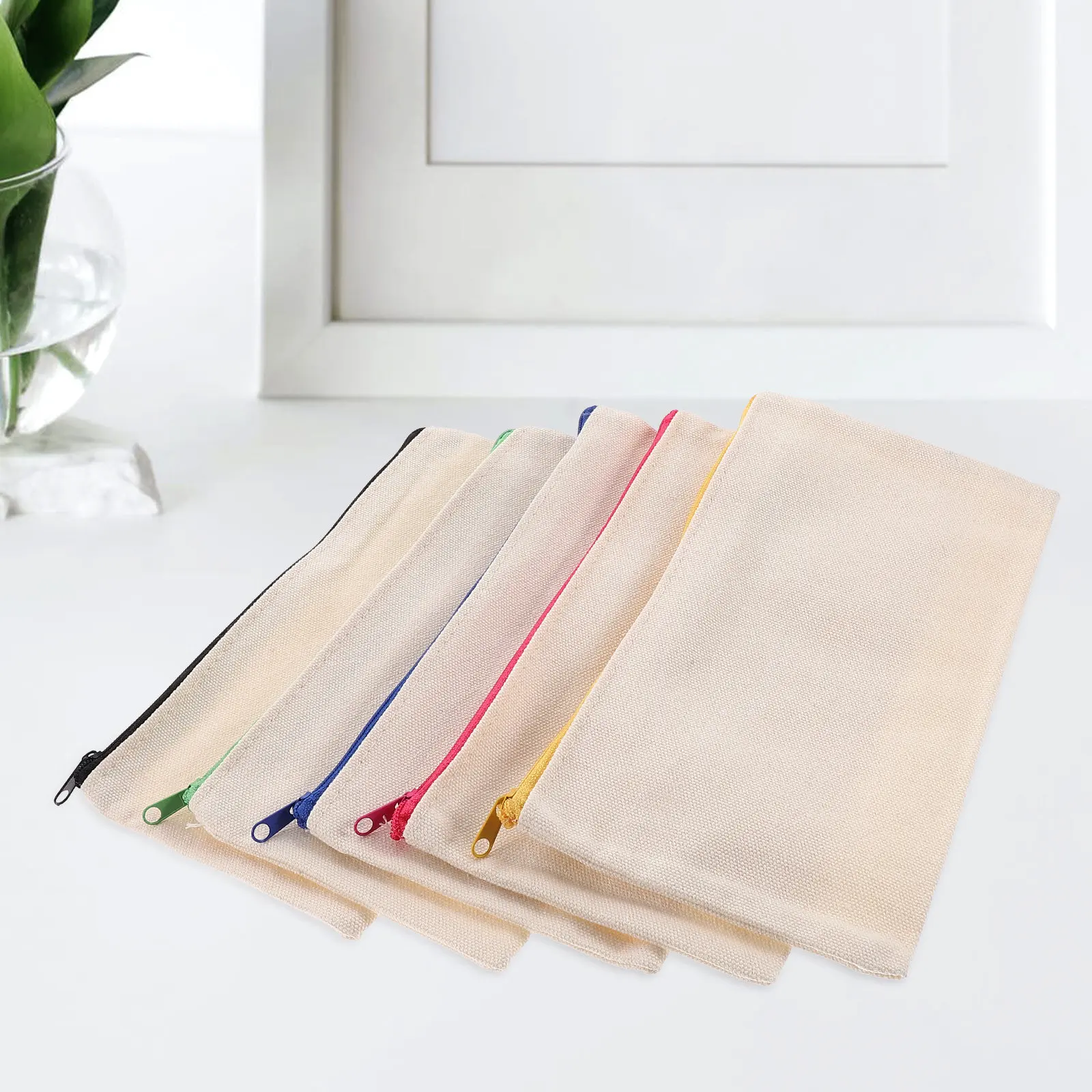 5 Pcs Multipurpose Canvas Pouch Diy Makeup Bag Blank Pouches Pencil Bags with Zipper
5 Pcs Multipurpose Canvas Pouch Diy Makeup Bag Blank Pouches Pencil Bags with Zipper