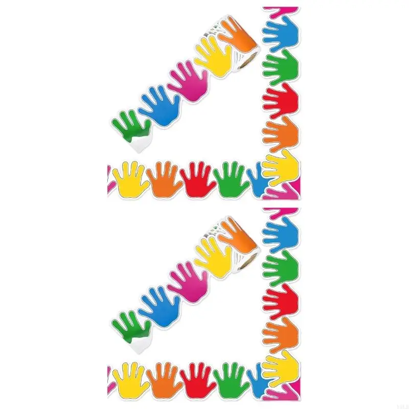 Y5LB Colorful Handprint Adhesive Sticker Bulletin Board Border Sticker for Kid Room
Y5LB Colorful Handprint Adhesive Sticker Bulletin Board Border Sticker for Kid Room