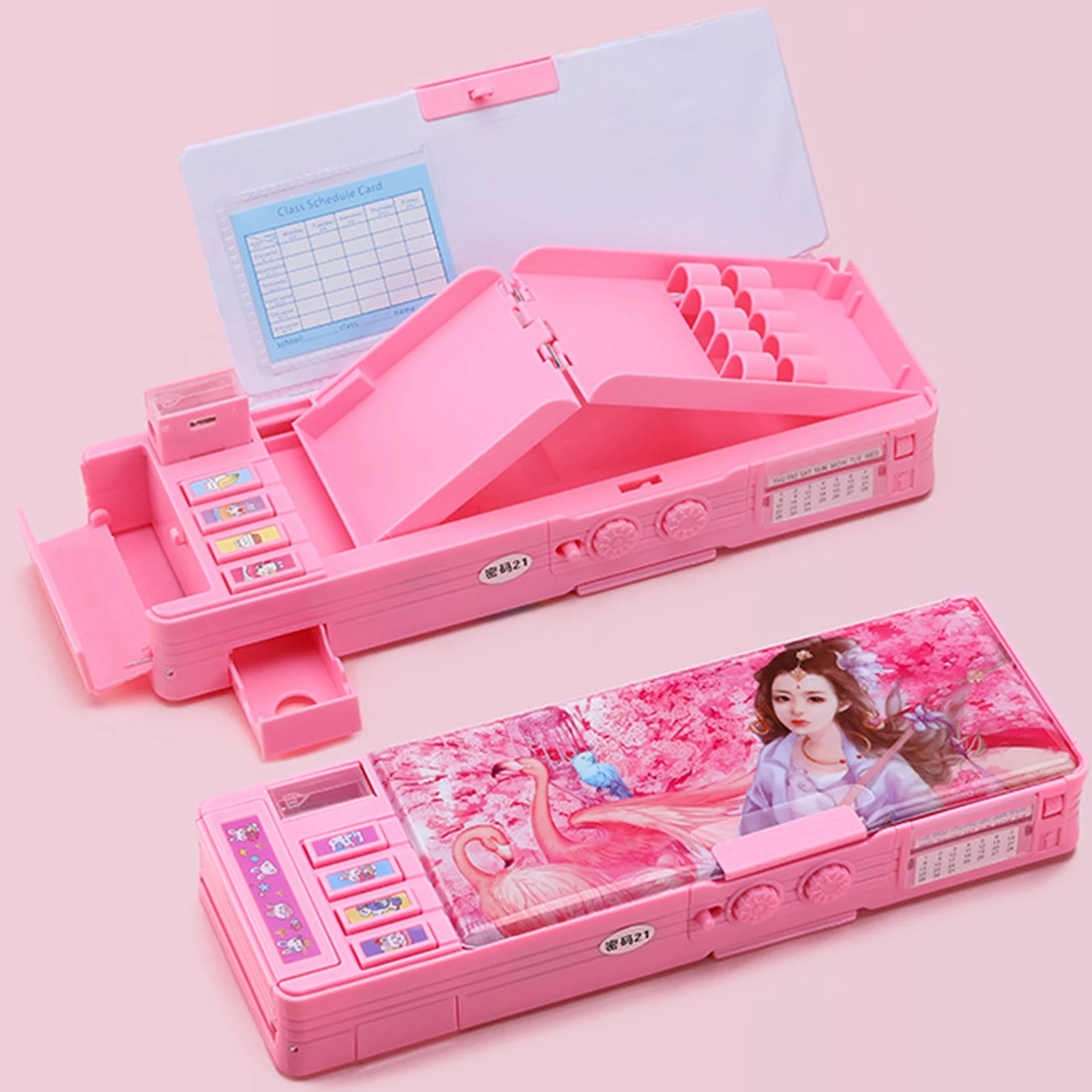 Cartoon Pencil Case with Code Lock Large Capacity Pencil Stationery Box Pen Holder Makeup Brushes Organizers THJ99
Cartoon Pencil Case with Code Lock Large Capacity Pencil Stationery Box Pen Holder Makeup Brushes Organizers THJ99