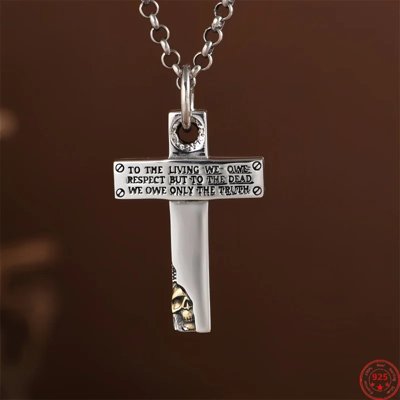 BOCAI New S925 Silver Letter Cross Skull Punk Hip-hop Pendant for Men Women Antique Silver Finish Fine Jewelry Wholesale
BOCAI New S925 Silver Letter Cross Skull Punk Hip-hop Pendant for Men Women Antique Silver Finish Fine Jewelry Wholesale