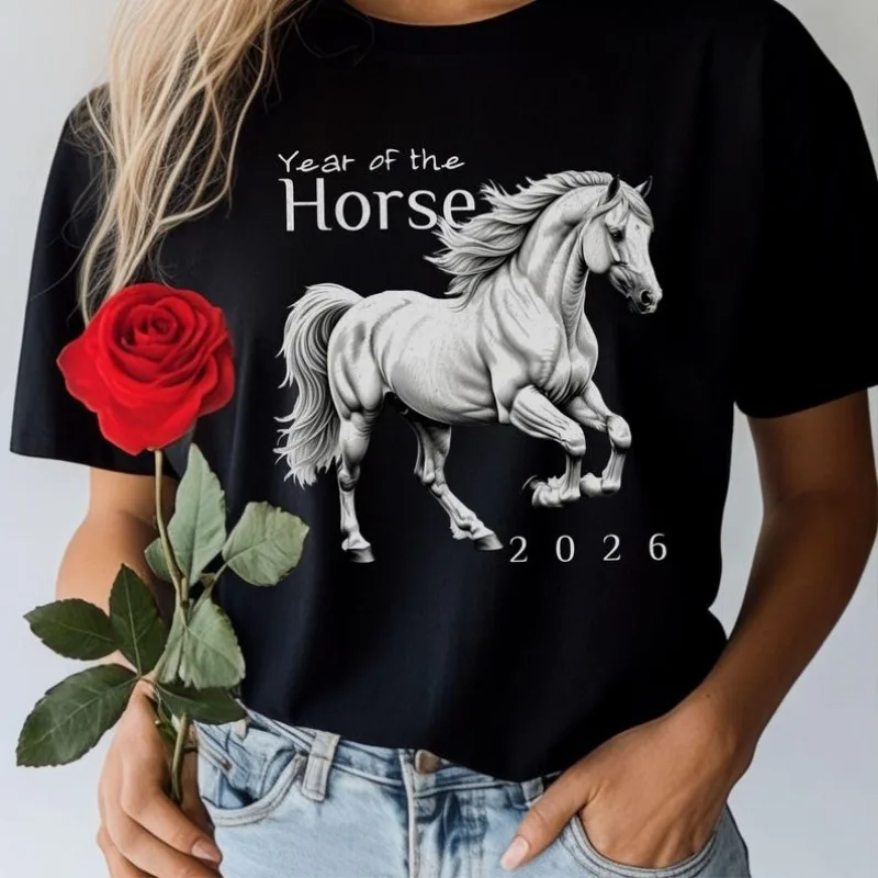 Year of The Horse 2026 Farmcore Cotton Tshirt Chinese Zodiac Horse Tee Gift for Equestrian Animal Lover Present Outdoors Casual
Year of The Horse 2026 Farmcore Cotton Tshirt Chinese Zodiac Horse Tee Gift for Equestrian Animal Lover Present Outdoors Casual