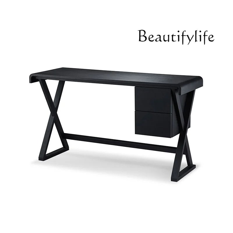 Nordic light luxury desk black oak computer painted desk modern simple writing desk
Nordic light luxury desk black oak computer painted desk modern simple writing desk