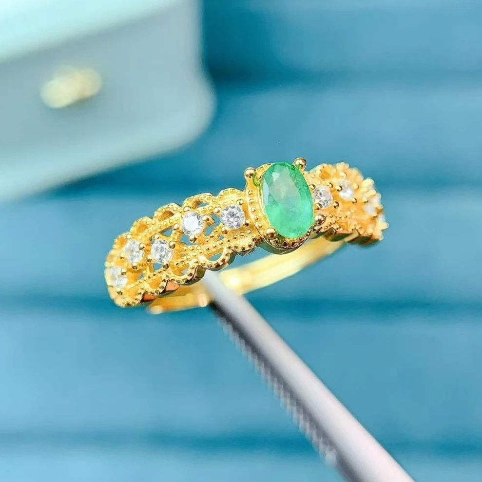 925 Sterling Silver Natural Emerald Ring with Certificate Vintage Design Silver Gemstone with CZ Elegant Fine Jewelry for Women
925 Sterling Silver Natural Emerald Ring with Certificate Vintage Design Silver Gemstone with CZ Elegant Fine Jewelry for Women