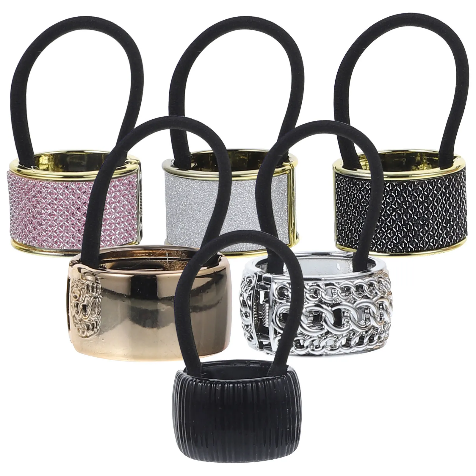 6pcs Ponytail Cuff Rings Elastic Holders For Thick Long Hair Women Stylish Hair Accessories Slip-Resistant Design Perfect
6pcs Ponytail Cuff Rings Elastic Holders For Thick Long Hair Women Stylish Hair Accessories Slip-Resistant Design Perfect