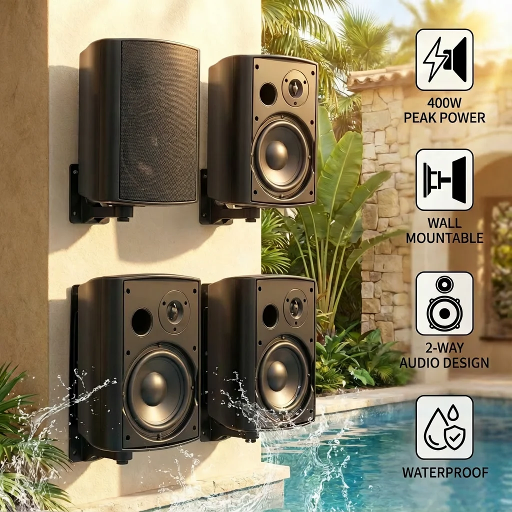 Herdio 6.5 Inch Outdoor Bluetooth Speakers 800W Weatherproof Wall-Mounted Audio Set With Versatile Amp For Patio (1 Pari)_
Herdio 6.5 Inch Outdoor Bluetooth Speakers 800W Weatherproof Wall-Mounted Audio Set With Versatile Amp For Patio (1 Pari)_