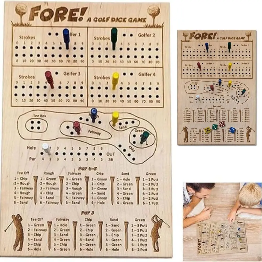 New Wood Fore A Golf Dice Board Game Large Fun Tabletop Golf Dice Game Challenging Party Games for Friends and Kids
New Wood Fore A Golf Dice Board Game Large Fun Tabletop Golf Dice Game Challenging Party Games for Friends and Kids