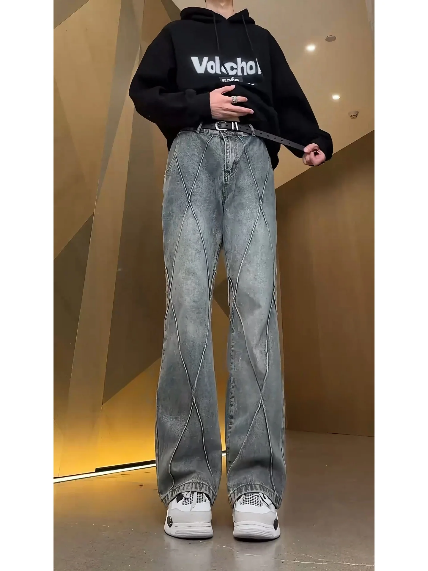 Джинсы Slim Fit с высокой талией и прямыми штанинами, мужские весенне-осенние синие лоскутные расклешенные джинсовые брюки с завышенной талией, молодежная трендовая одежда Re...
Джинсы Slim Fit с высокой талией и прямыми штанинами, мужские весенне-осенние синие лоскутные расклешенные джинсовые брюки с завышенной талией, молодежная трендовая одежда Re...