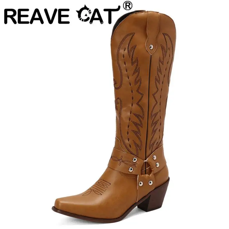 Женские сапоги с вышивкой REAVE CAT, сапоги на массивном каблуке 32 см, сапоги без застежек с украшением, Размеры 35-48
Женские сапоги с вышивкой REAVE CAT, сапоги на массивном каблуке 32 см, сапоги без застежек с украшением, Размеры 35-48