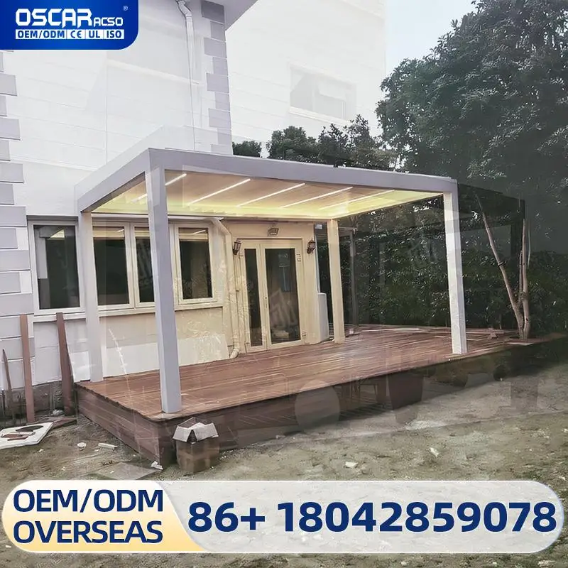 Modern Outdoor Electric Aluminum with Retractable Waterproof PVC Louver Roof for Garden Backyard Patio Pergola
Modern Outdoor Electric Aluminum with Retractable Waterproof PVC Louver Roof for Garden Backyard Patio Pergola