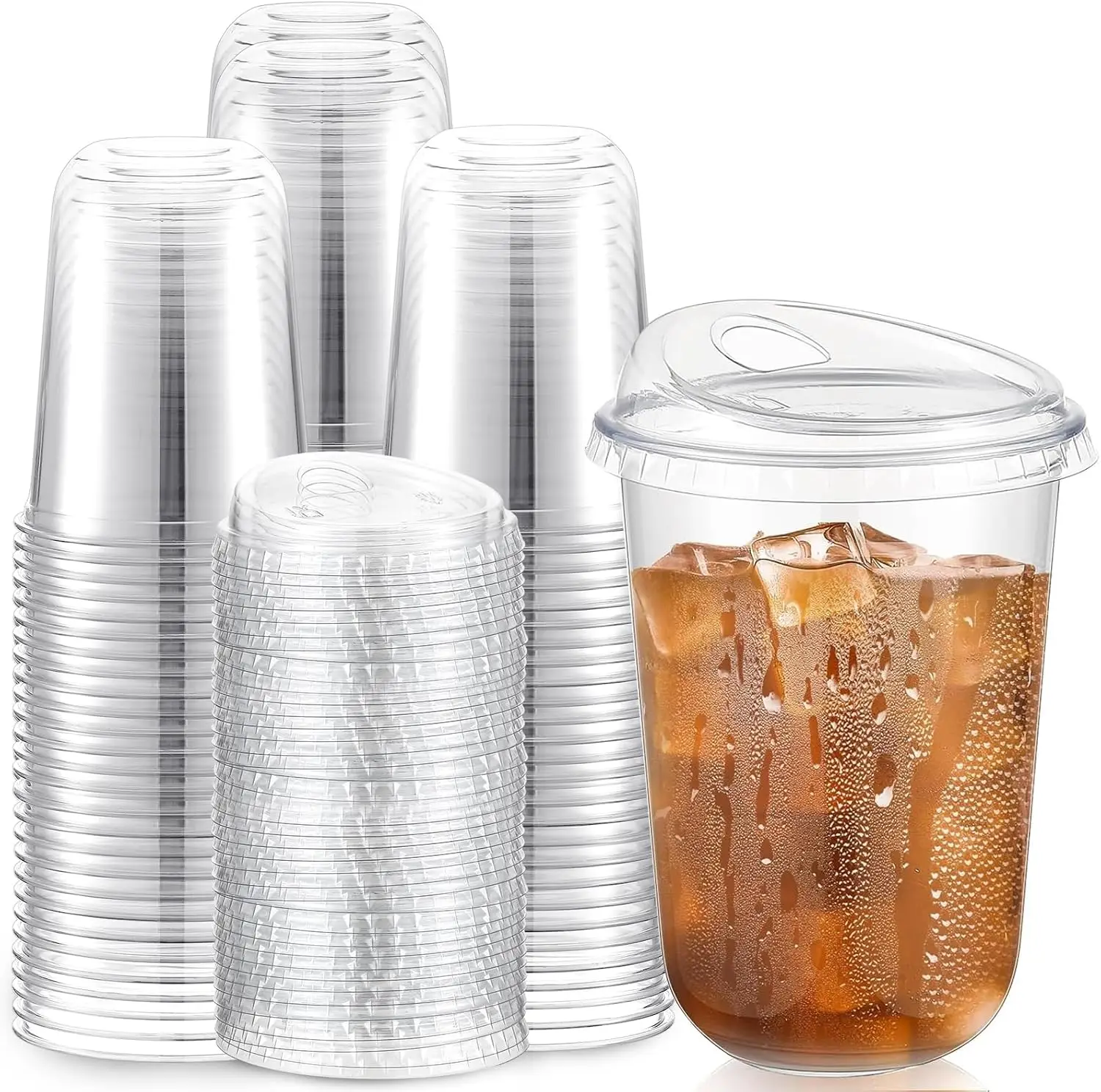100 Pcs Plastic Cups with Sip Lids Round Bottom Disposable Plastic Coffee Cups with Lids Clear Strawless Crystal Mugs for Ice
100 Pcs Plastic Cups with Sip Lids Round Bottom Disposable Plastic Coffee Cups with Lids Clear Strawless Crystal Mugs for Ice
