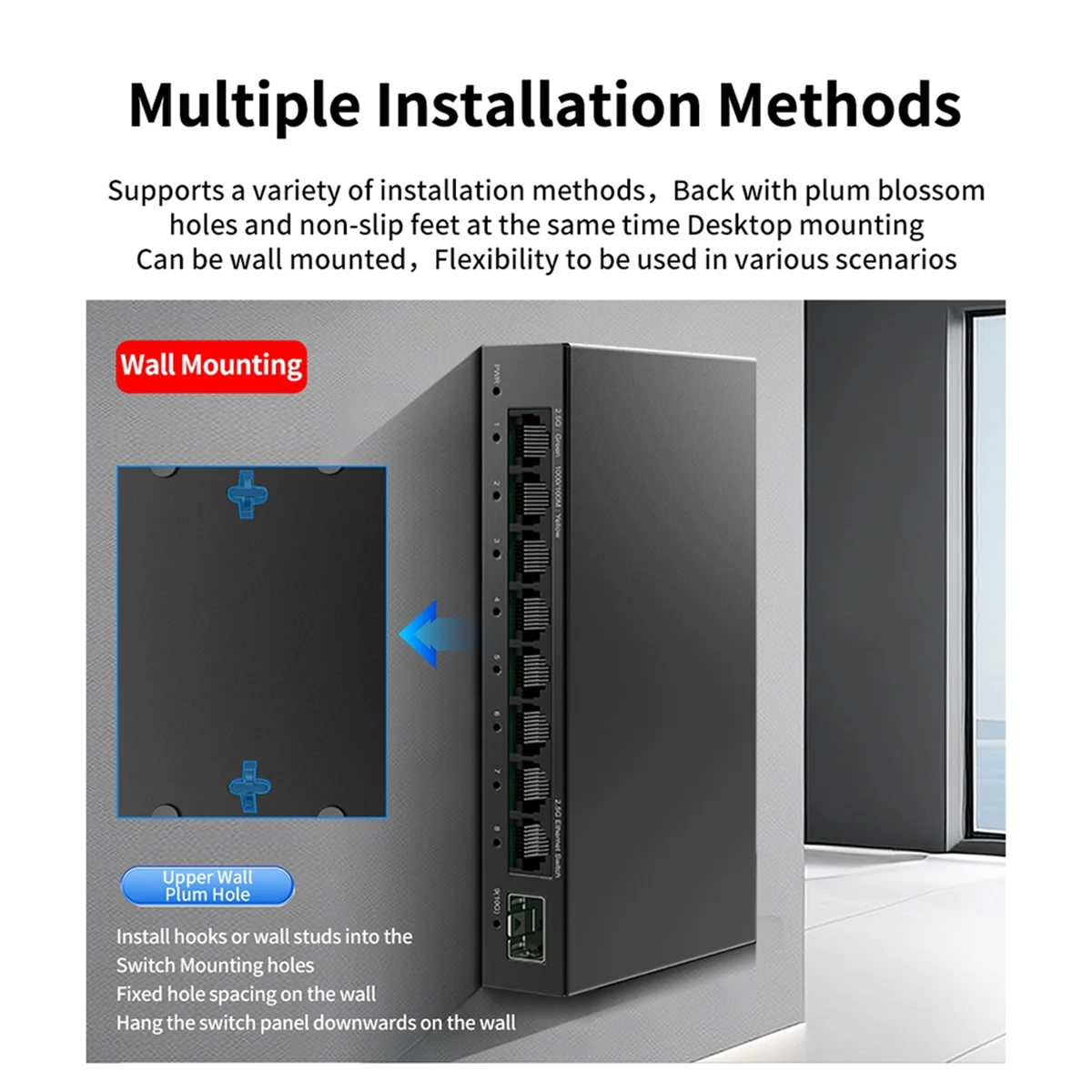 B94A 2,5 ГБ, 8-портовый сетевой коммутатор, 2,5 Гбит/с, неуправляемый Ethernet-коммутатор со слотом 10 ГБ SFP+, небольшой коммутатор для домашней лаборатории, вилка европейского стандарта
B94A 2,5 ГБ, 8-портовый сетевой коммутатор, 2,5 Гбит/с, неуправляемый Ethernet-коммутатор со слотом 10 ГБ SFP+, небольшой коммутатор для домашней лаборатории, вилка европейского стандарта