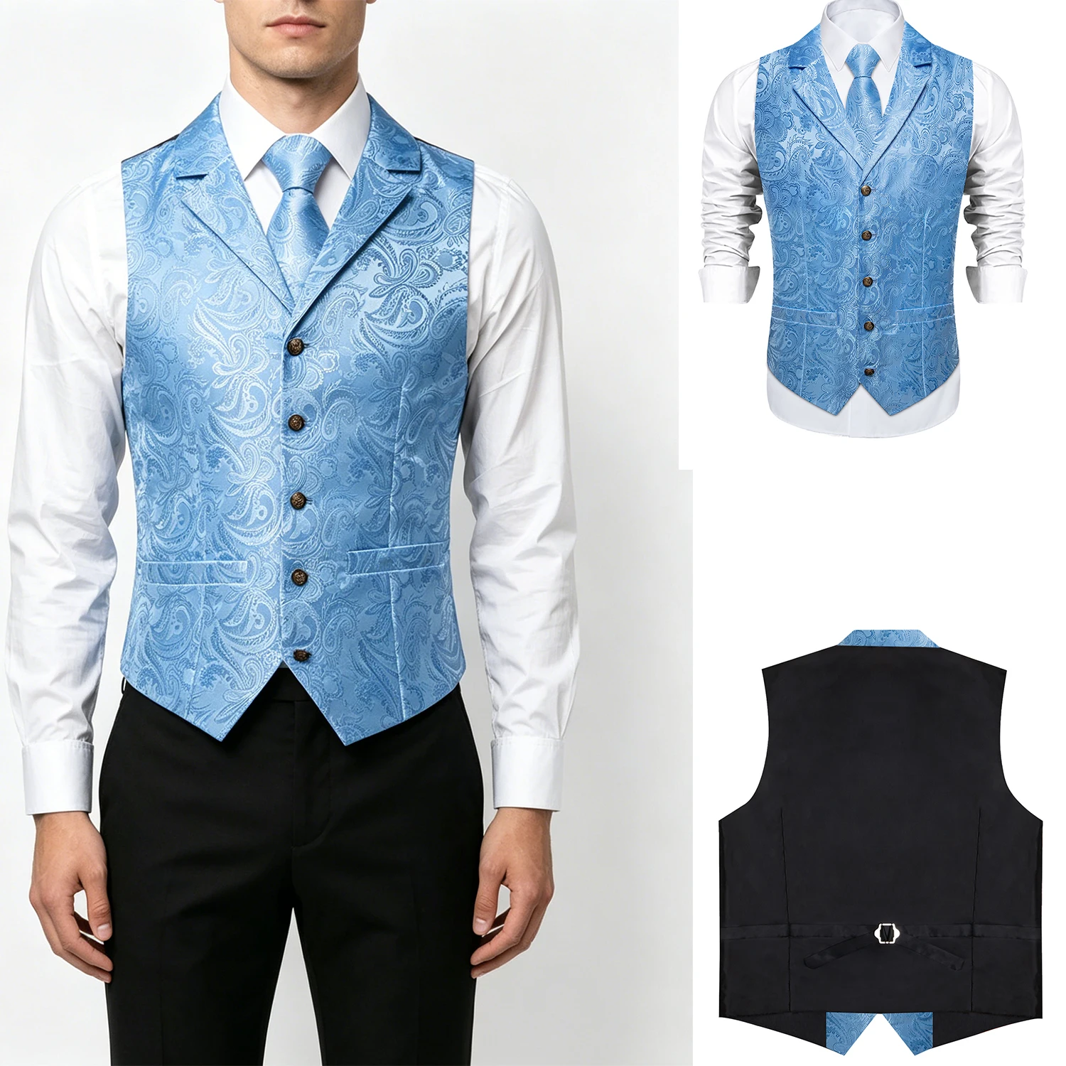Sky Blue Paisley Mens Vest Waistcoat Pocket Square CufflinksTie Suit Set Party Wedding Prom
Sky Blue Paisley Mens Vest Waistcoat Pocket Square CufflinksTie Suit Set Party Wedding Prom