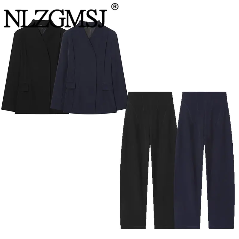 Nlzgmsj 2026 Spring Women's Suit Pants Two-Piece Set Stand Collar Blazer + High Waist 2 Pieces Sets Office Woman Outfits
Nlzgmsj 2026 Spring Women's Suit Pants Two-Piece Set Stand Collar Blazer + High Waist 2 Pieces Sets Office Woman Outfits