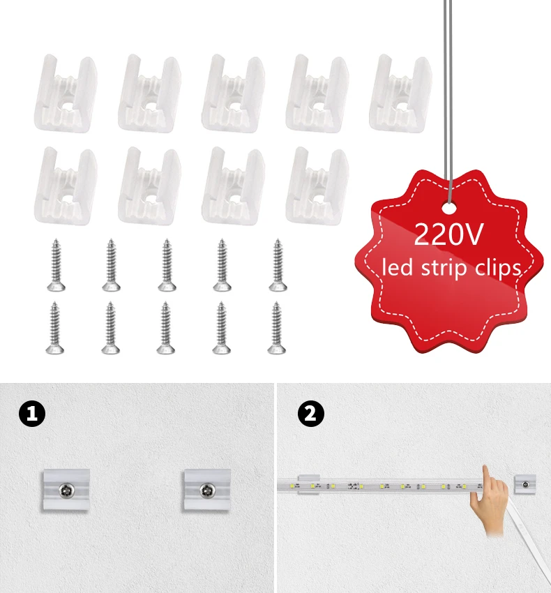 10pcs LED Strip Clips AC 110V 220V LED Light Strip Plastic Buckle High Quality Flexible Accessories
10pcs LED Strip Clips AC 110V 220V LED Light Strip Plastic Buckle High Quality Flexible Accessories