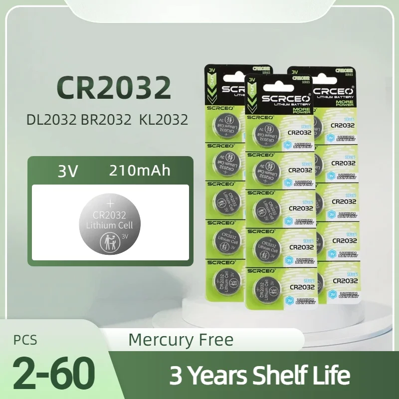 Новые литиевые батарейки CR2032 3V (2-50 шт.) для часов, игрушек, калькуляторов, пультов ДУ для автомобилей
Новые литиевые батарейки CR2032 3V (2-50 шт.) для часов, игрушек, калькуляторов, пультов ДУ для автомобилей