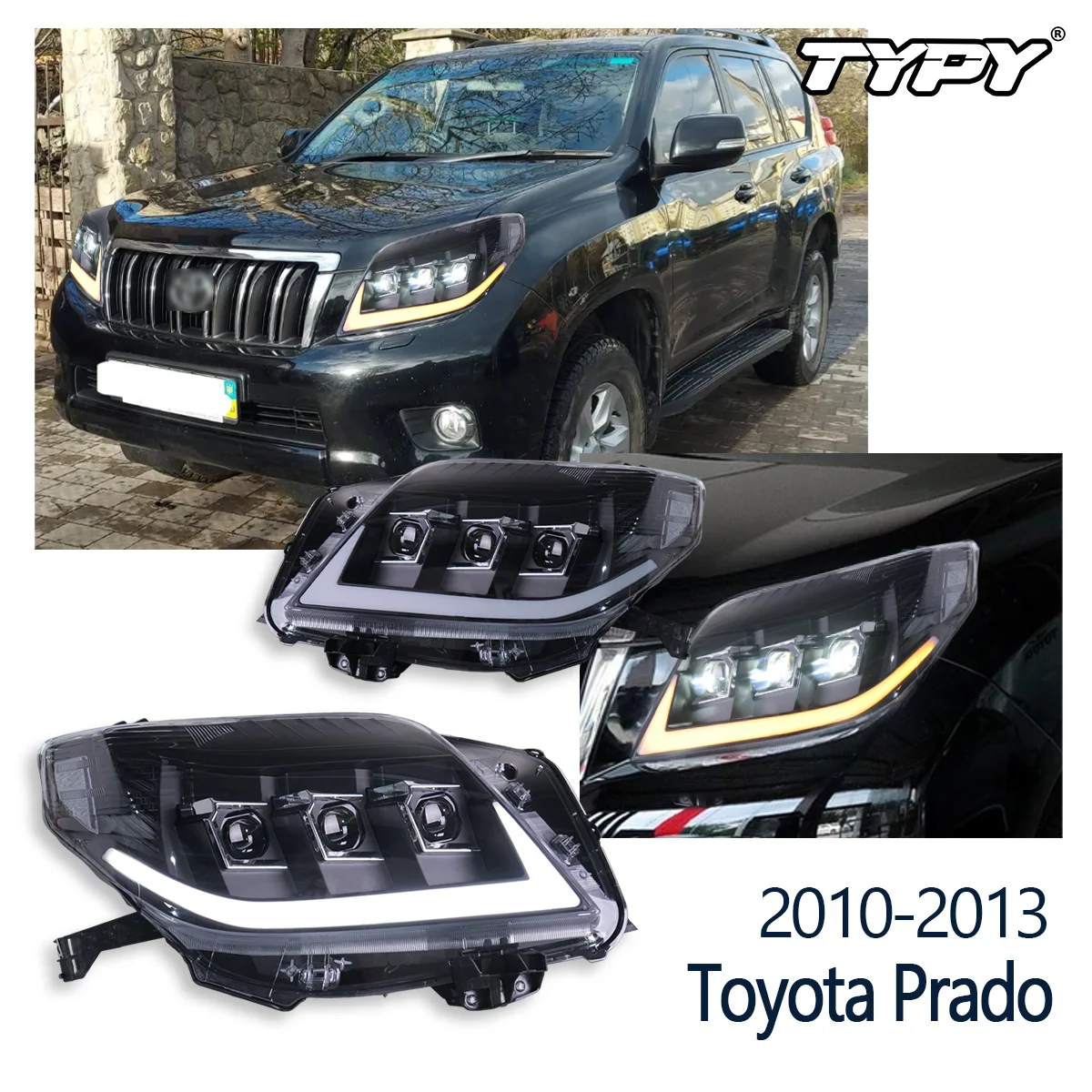 TYPY автомобильные фары для Toyota Prado LED 2010-2013, Стайлинг фар, динамические линзы указателя поворота, автомобильные аксессуары в сборе
TYPY автомобильные фары для Toyota Prado LED 2010-2013, Стайлинг фар, динамические линзы указателя поворота, автомобильные аксессуары в сборе