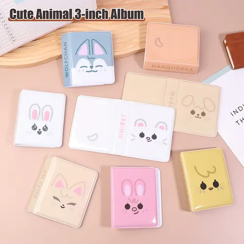 Dessin animé Animal 3 pouces Album Photo carte postale Album de stockage idole photos Collection Kpop carte classeur nom carte livre Album