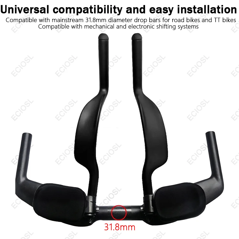 Black Full Carbon Fiber Bicycle Rest Handlebar,Road Bike Aero Bar Extension TT Triathlon Handlebar Rest Bar for 31.8mm Drop Bar
Black Full Carbon Fiber Bicycle Rest Handlebar,Road Bike Aero Bar Extension TT Triathlon Handlebar Rest Bar for 31.8mm Drop Bar