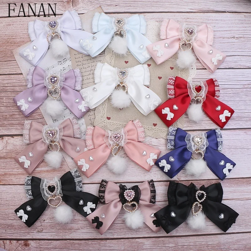 Sweet and Cute New Headwear Japanese Sweet Lace Diamond Butterfly Bow Hairclip Lolita Style Girl Hair Accessoires for Women
Sweet and Cute New Headwear Japanese Sweet Lace Diamond Butterfly Bow Hairclip Lolita Style Girl Hair Accessoires for Women
