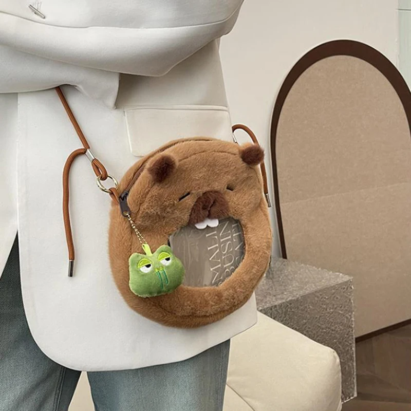 Cartoon Cute Capybara Perspective Plush Bag Crossbody Shoulder Bag Large Capacity Coin Purse
Cartoon Cute Capybara Perspective Plush Bag Crossbody Shoulder Bag Large Capacity Coin Purse